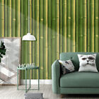 10M Green Natural Bamboo 3D Wall Murals Vertical Lines Textured Wallpaper Rolls