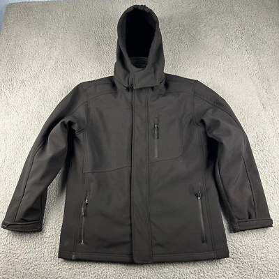 Snozu Performance Jacket Boys Large 14/16 Black Hooded Softshell Full Zip - Image 1 of 4