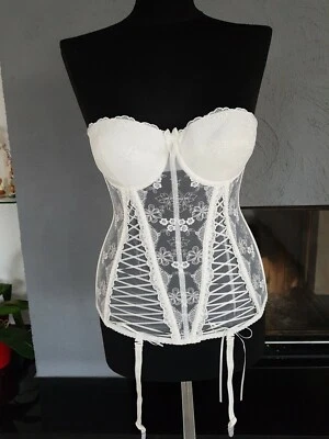 Brautcorsage Corsage NEU creme ivory champagner Cup A 75 A +Träger Strumpfhalter - Bild 1 von 4