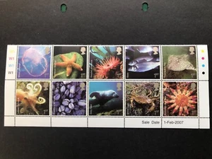 GB 2007 Sealife Set in Pos.Marg W1 Block postfrisch 2699-2708 FreeUKP&P - Bild 1 von 1