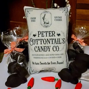 Primitive Easter PETER Cottontail Candy Co. Tuck Pillow Peg/Door Hanger - Picture 1 of 1