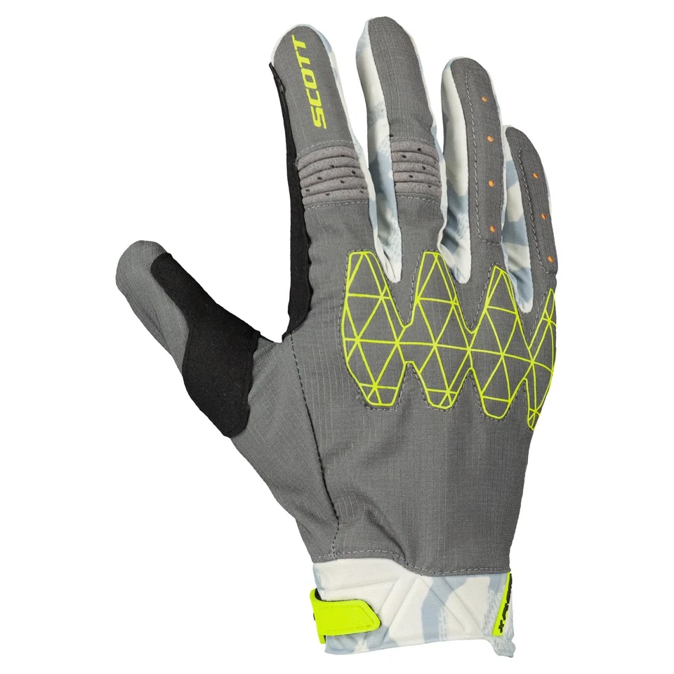Scott X-Plore D30 Size M Glove Grey Yellow Hook & Loop Motorcycle - Image 1 of 1