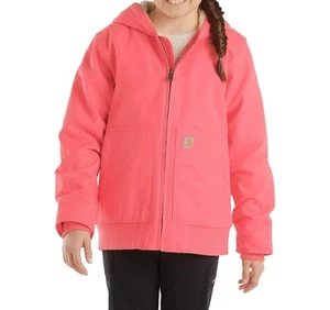 Carharrt Long Sleeve Lined Coat Pink Big Girls Size Large 14 - Picture 1 of 15