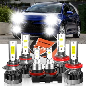 White For Toyota Corolla 2017-2018 LED Headlight High Low Beam+ Fog Light Bulbs - Picture 1 of 11