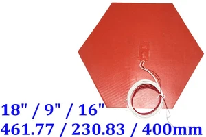 18" / 9" / 16" 461.77 / 230.83 / 400mm w 3M Hexagonal Silicone Heater 220V 1380W - Picture 1 of 11