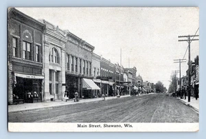 1910. SHAWANO, WIS. MAIN ST. POSTKARTE FX28 - Bild 1 von 2