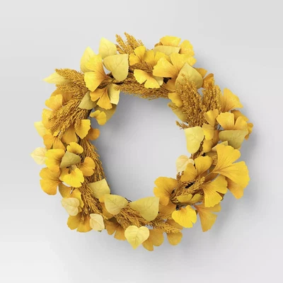 Goldenrod Mix Fall Wreath - Threshold - Image 1 of 3