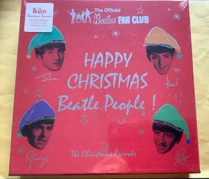 RareNEW Beatles Happy Christmas Beatle People 7" Color Vinyl Box Set Sealed 2017 - Picture 1 of 5
