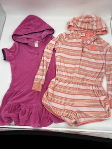 2 pantaloncini Cat & Jack bambina M 7/8 pezzo unico LS con cappuccio zip rosa e abito pile - Foto 1 di 16