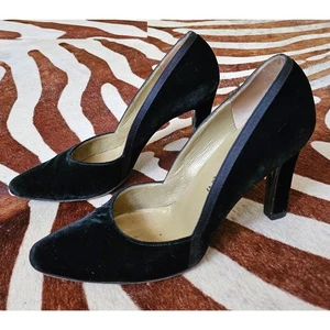 Vintage Size 7M Yves Saint Laurent Black Heels Pump Formal - Picture 1 of 8