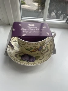 New Vintage Boots ORCHARD Fine Bone China Cup Saucer Perfect Gift Set Tea Coffee - Picture 1 of 7