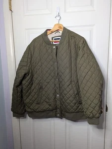 Chaqueta de mujer Levis verde acolchada Sherpa talla grande 2X abrigo - Imagen 1 de 9