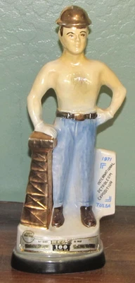 Jim Beam 1971 Tulsa (Golden) Driller Whiskey Petroleum Exposition Decanter Empty - Image 1 of 4