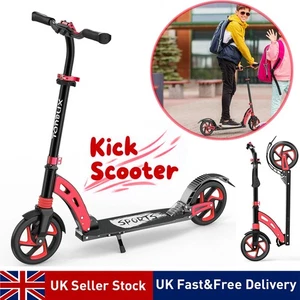 Adult Teens Kids Kick Scooter Foldable Push Scooter Adjustable Height UK - Picture 1 of 12