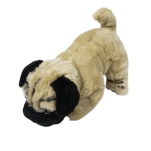 Mike Dog Plush Stuffed Animal Toy Cream Black Pug Puppy Doggy Kids Toy - Picture 1 of 8