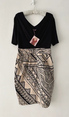 Twiggy X M & S Dress Women's Jersey Top Patterned Skirt Pockets Size 14 BNWT - Image 1 of 4