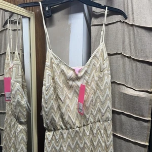 $148 Lilly Pulitzer gold chevron maxi size M NEW - Picture 1 of 4