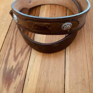 Vintage 3-D DDD Genuine Leather Southwestern Belt Size 38 Cowboy Rodeo No Buckle - Imagen 1 de 11