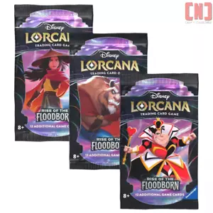 3x Disney Lorcana TCG : ' Rise 'De Floodborn Scellé Booster Packs Complet Artset - Picture 1 of 1