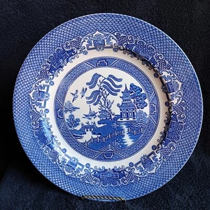 Vintage Blue Willow 11in Round Serving/Dinner Plate No Backstamp NB - Imagen 1 de 13