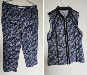 WEEKENDS by CHICO'S 1 Mujer Conjunto Medio Rendimiento Chaleco Capri Tropical Cremallera - Imagen 1 de 17