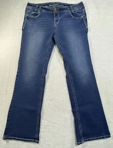 Pantalones de mezclilla Wallflower para mujer talla 17 tiro medio solapa bolsillos traseros bordados pedrería - Imagen 1 de 21