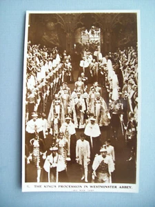 5.TARJETA POSTAL DE LA PROCESIÓN DEL REY EN LA ABADÍA DE WESTMINSTER 12 DE MAYO 937 - Imagen 1 de 2