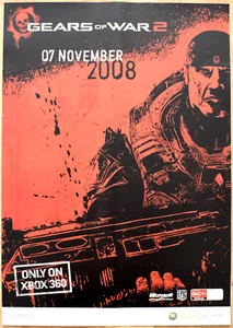Gears of War 2 RARO XBOX 360 59cm x 84cm poster promozionale #2 - Foto 1 di 2