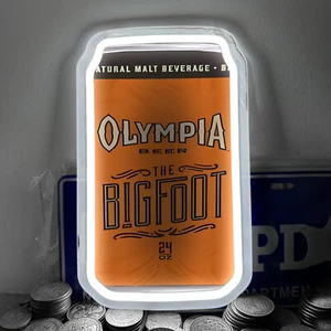 Olympia The Bigfoot Beer Can Neon Light Sign Bar Store Art Wall Decor 12"x7" H4 - Picture 1 of 5