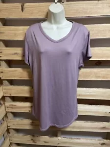 Mia & Tess Light Purple Lounge Super Soft V-Neck T-Shirt Woman's Size XL KG JD - Picture 1 of 14