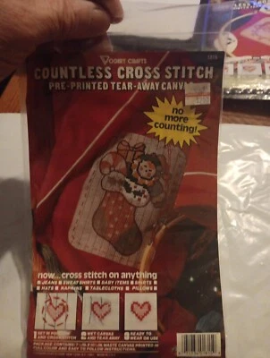 Vogart Countless Cross Stitch Tear-Away Canvas - Socking- Christmas - No 1815 - Image 1 of 4