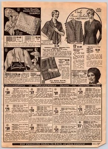 1932 Sears Western States Catalog Page 119-120 Honeycomb Shawls Blankets - Picture 1 of 2