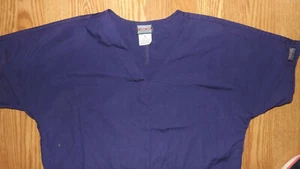 CHEROKEE WOMENS UNISEX SIZE SMALL DARK PURPLE NURSING MEDICAL BLOUSE TOP SCRUBS - Picture 1 of 6