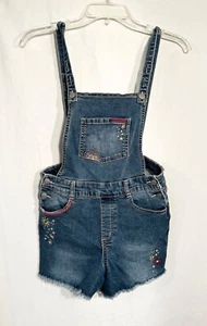 GIRLS SIZE 10-12 CAT & JACK BLUE DENIM ULTIMATE STRETCH SHORTALL - Picture 1 of 6