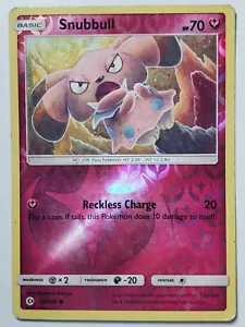 REVERSE HOLO Snubbull 90/149 LP - Sonne Mond Pokemon Karte Tomokazu Komiya Art - Bild 1 von 4