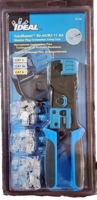 Ideal 33-700 TeleMaster RJ-45/RJ-11 Modular Plug Termination Crimp Tool Kit NEW - Image 1 of 3