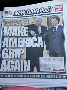 DONALD TRUMP MAKE AMERICA GRIP AGAIN New York Post Newspaper 12/8/2024 GREAT - Picture 1 of 10