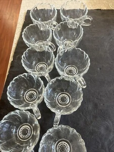 10 Vintage Hazel Atlas Colonial Swirl Hook Handled Hanging Punch Cups - Picture 1 of 4