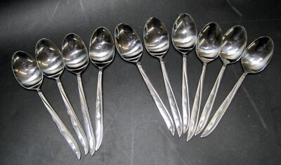 Set of 10 - EKCO/CTC EKS24 Starburst Stainless Flatware Teaspoons - Image 1 of 3