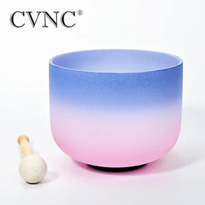 Tazón de canto de cristal de color caramelo 432Hz 8"" Un chakra del tercer ojo curación sonido - Imagen 1 de 9