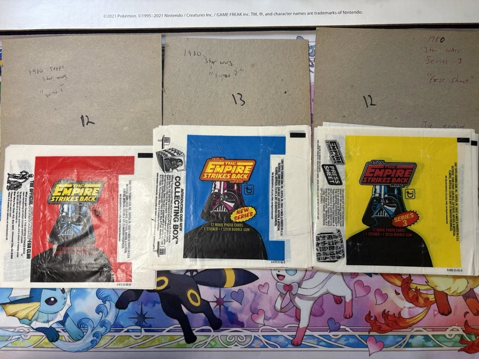 STAR WARS (Empire Strike Back) © 1980 Topps ESB 1, 2, 3 Series Card Wrapper Set - Image 1 of 1