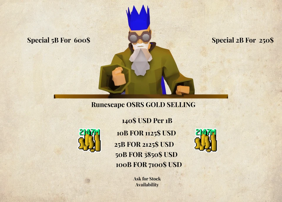 Runescape 1000M OSRS Gold,Old School,Gold,GP,Fast 15min Deliver CONTACT ME FIRST - Image 1 of 1