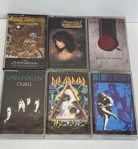 Def Leppard ,Whitesnake , Ozzy, Van Halen, Iron Maiden, GnR Cassette Lot - Picture 1 of 12