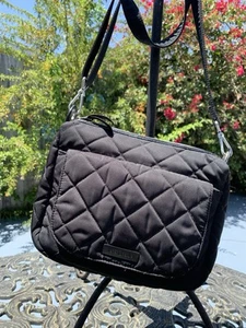 Vera Bradley Crossbody Shoulder Bag Black Floral Lining Compartments Quilted - Picture 1 of 10
