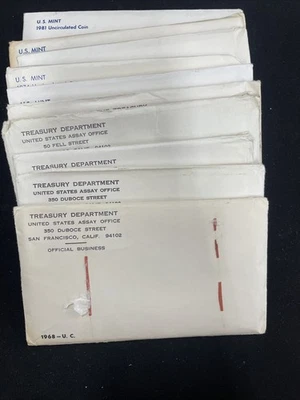 Lot Of 10 U. S. Uncirculated Coin Sets 1968-1974, 1977, 1979, 1981 - Image 1 of 4