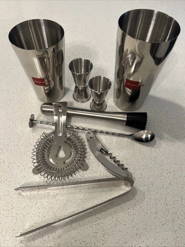 Stainless Steel Bartending Set - 9 Pieces - Image 1 of 1