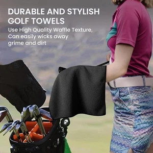 Toallas de golf absorbentes de microfibra de 16x16 pulgadas con mosquetón magnético clip, - Imagen 1 de 7