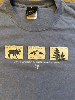 Camiseta para hombre Prairie Mountain Yellowstone National Park XL Foto 1 de 4