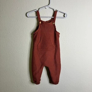 Carters Little Planet Size 9m Burnt Orange Knit Overalls Organic Cotton - Picture 1 of 5