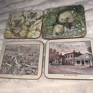 Dynasty Coasters Australia Animals / places Cork Set of 4 - Picture 1 of 7